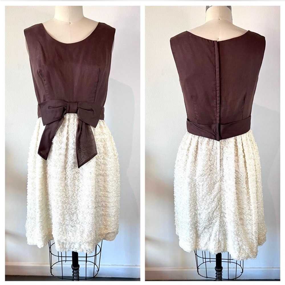 Vintage Brown and Lace Party Dress